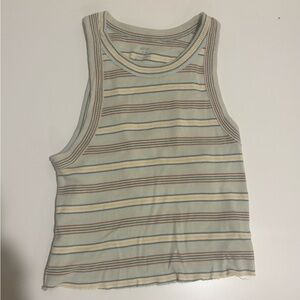 aerie Pastel Striped Ribbed Tank in Yellow, Blue & Brown